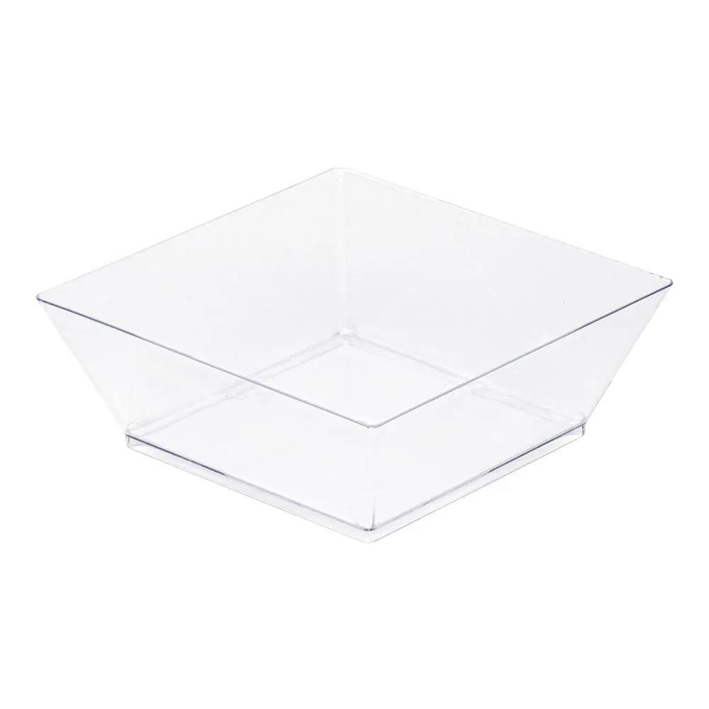 10 oz Square Clear Plastic Small Modern Bowl - 4 1/4" x 4 1/4" x 1 1/2" - 100 count box