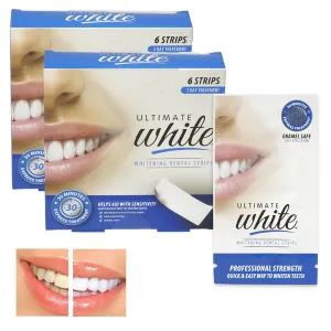 12 White Strips Teeth Whitening Individual Strips Clean Bleaching Dental Whitener