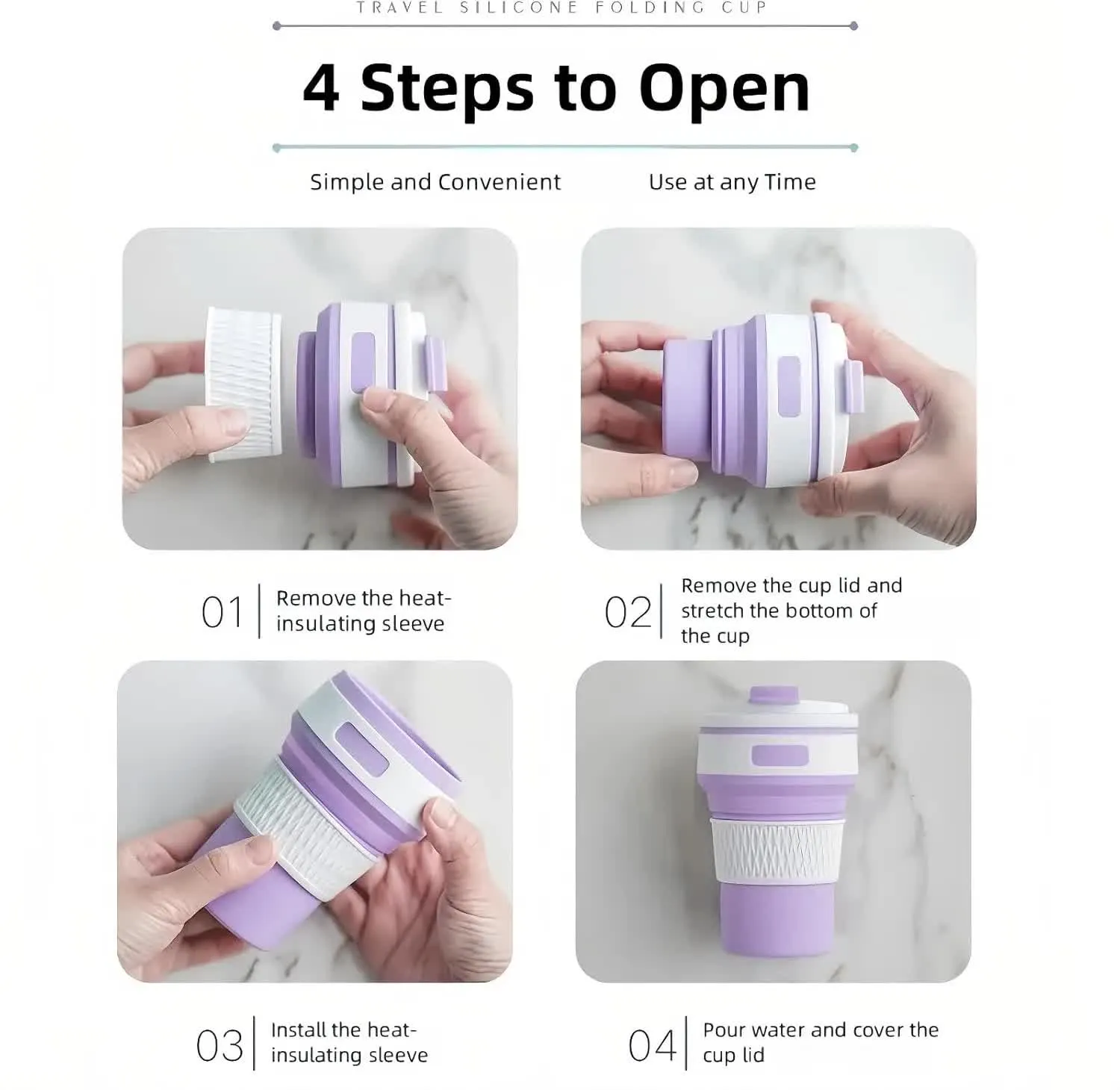 2 Pcs Pink Collapsible Silicone Coffee Cup | Portable, Microwave & Freezer Safe | Travel Mug Set