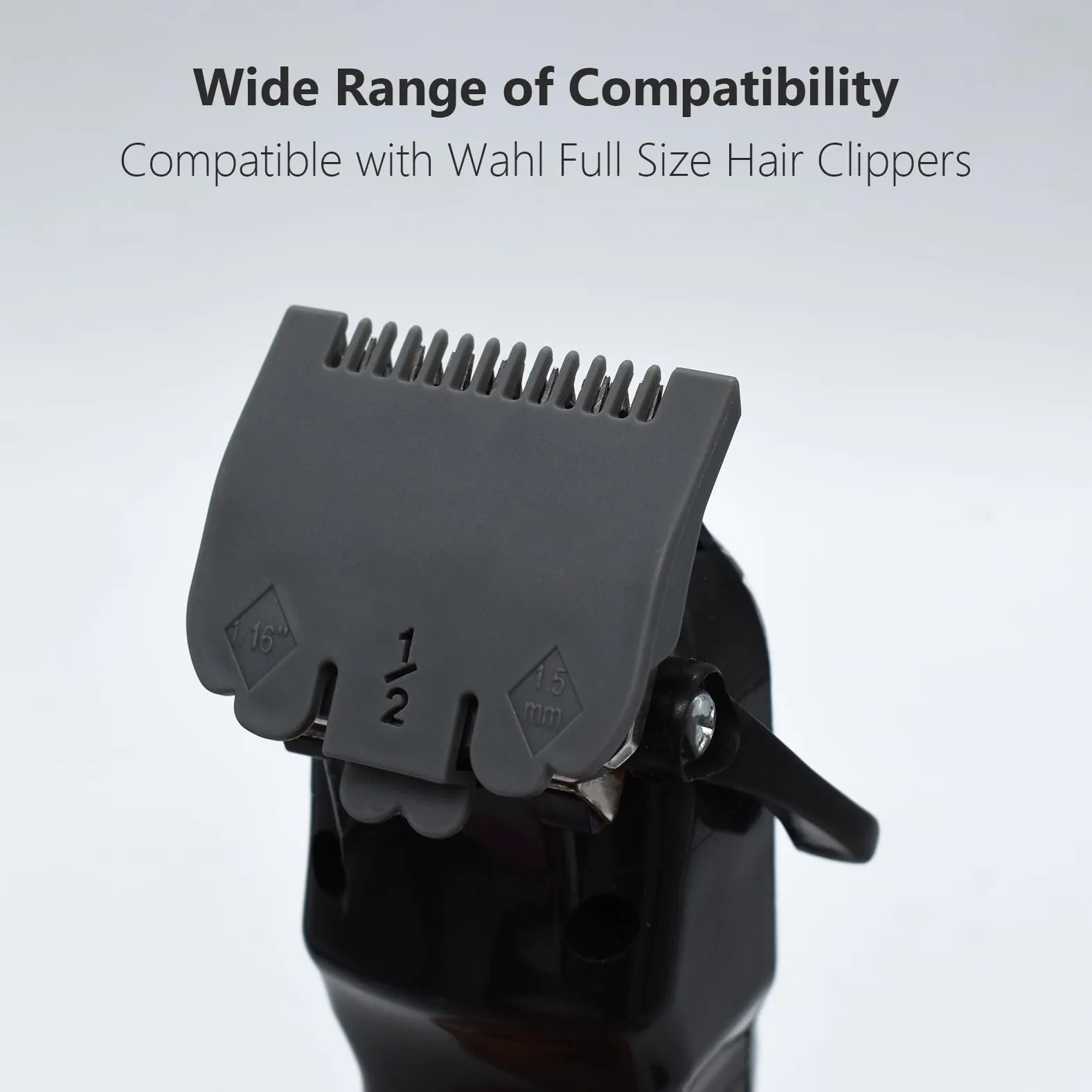 2 Pieces 2 Lengths Professional Hair Clipper Attachment Guide Guard Combs 1/16" 1/8" 1.5mm 3mm Compatible with Wahl Standard Full-Sized 5 Star Series Magic Clip Hair Clippers (Gray)
