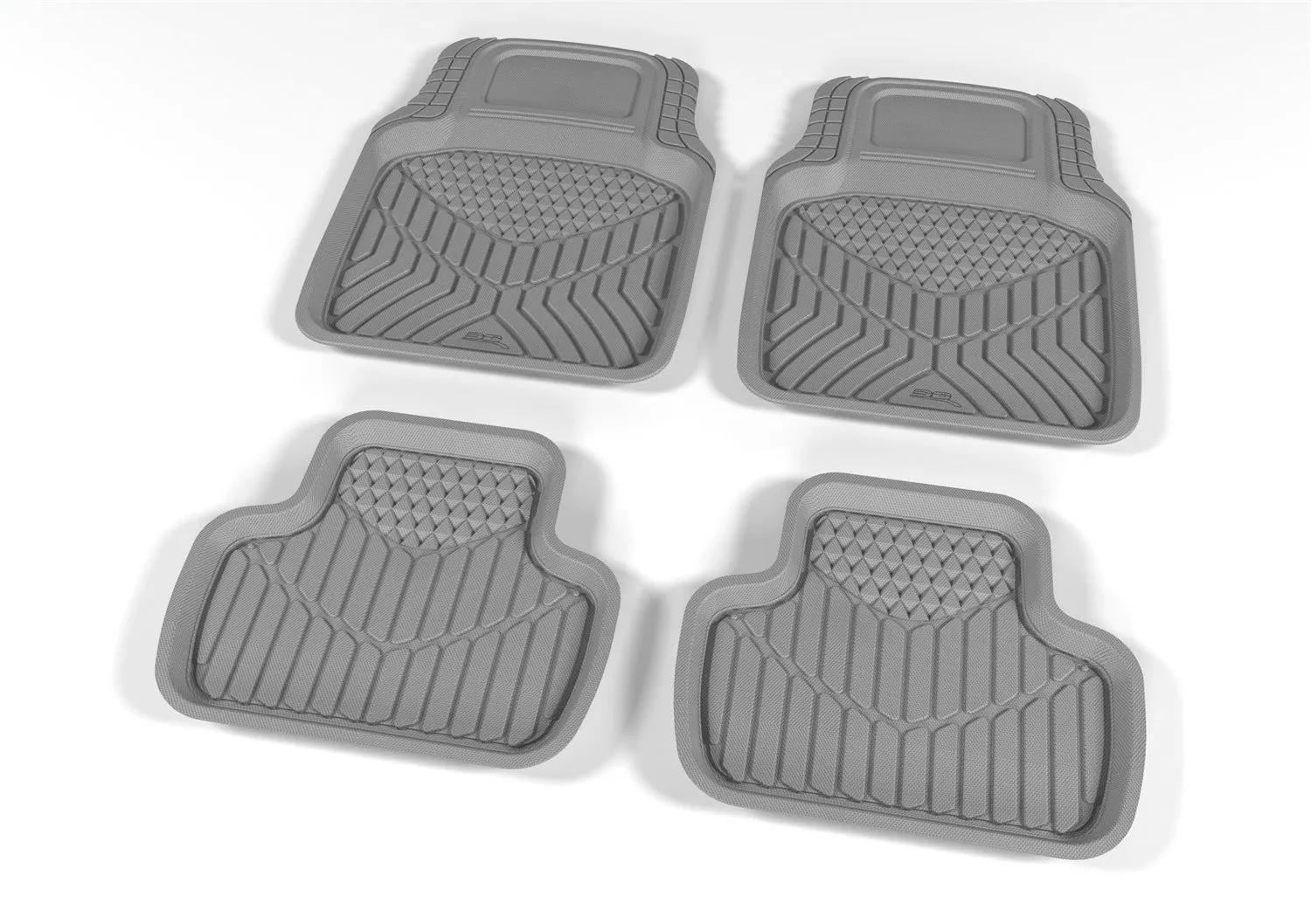 3D MAXpider 2396S-01-R2 - Universal KAGU Floor Mat Trim-To-Fit 555-4 2 pc. Rear Gray