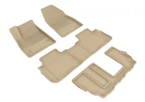 3D MAXpider L1CD02201502 - KAGU Floor Mat Tan 4 pc. Front Rear and Third Row