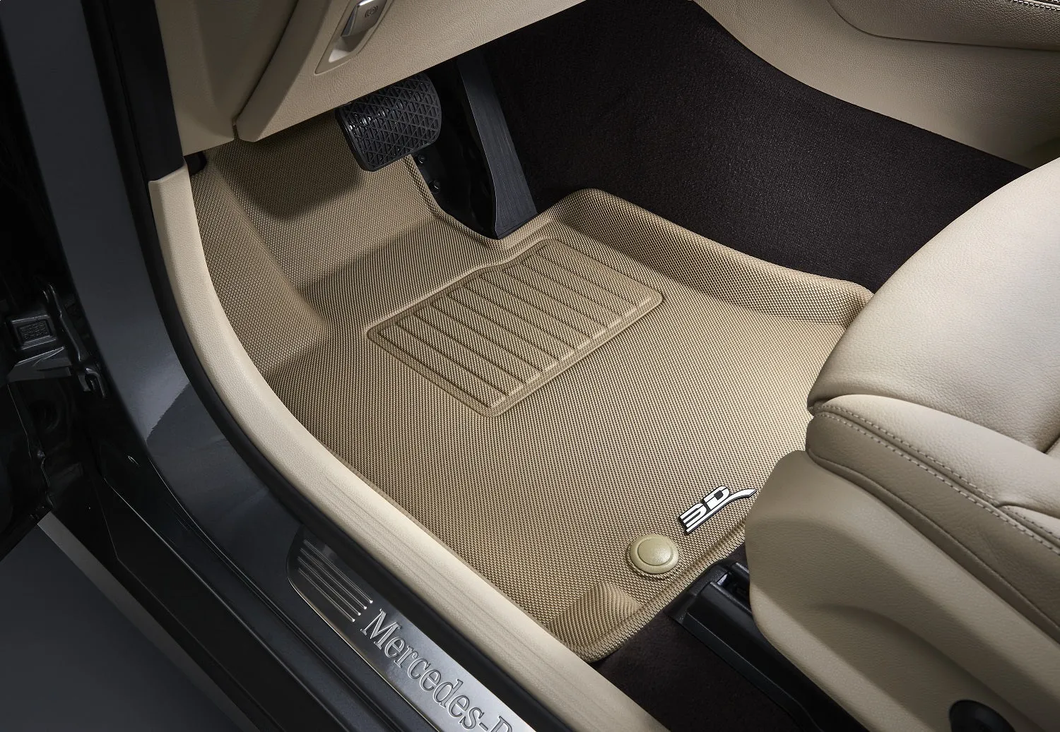 3D MAXpider L1DG01611502 - KAGU Floor Mat Tan 2 pc. Front For Use w/Single Hook On Drivers