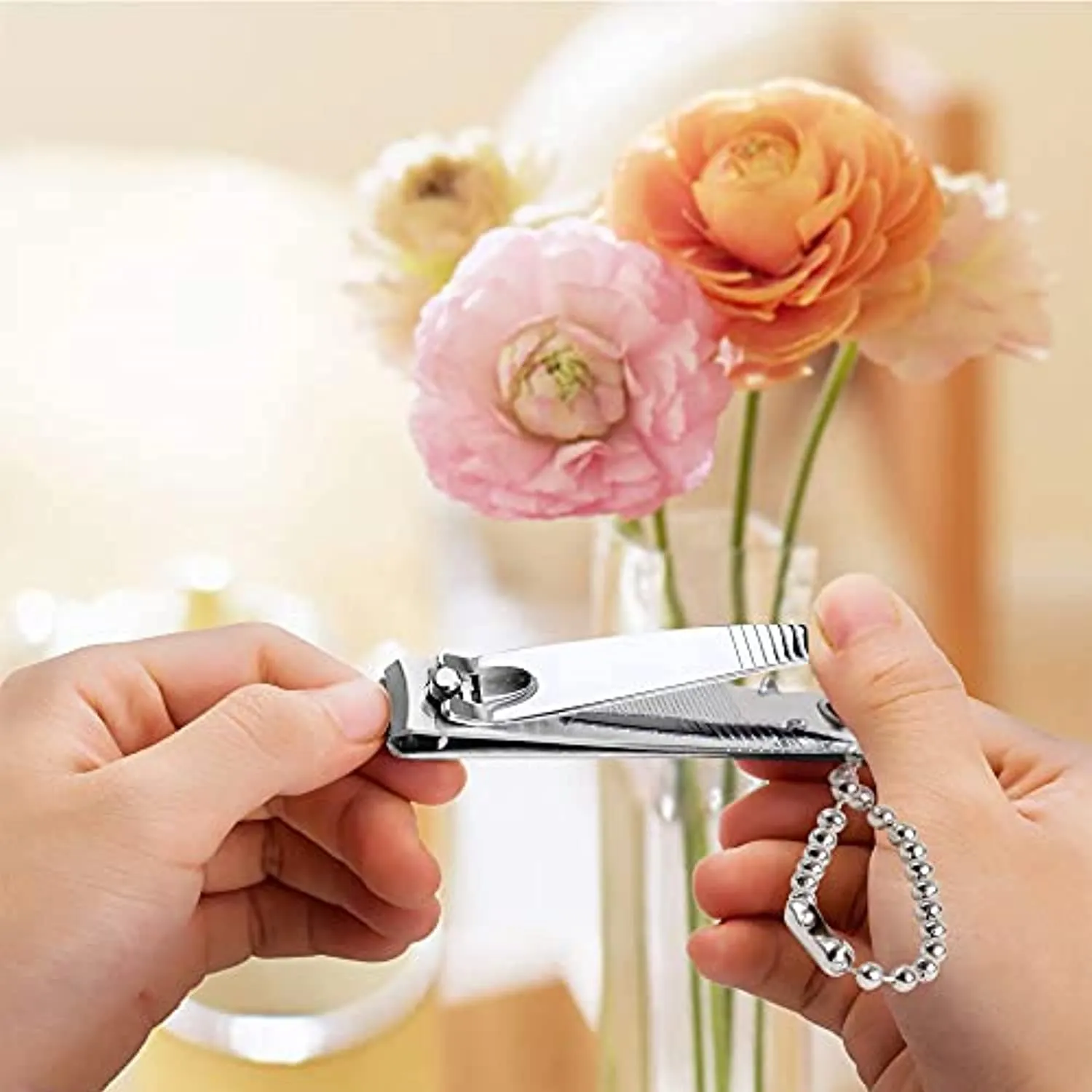 (6 Pack) Nail Clippers Set Stainless Steel Fingernail Clippers, Sharpest Nail Cutter Heavy Duty Curved Edge For Adults Men Women with Swing Out Nail Cleaner/File for Salon Home Use