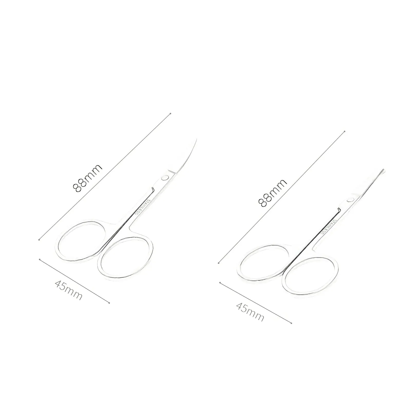 ABMRO 3pcs Small Eyebrow Scissors and Nose Hair Scissor, Beard Moustache Eyelash Nail Trimmer Facial Hair Grooming Scissors for Man and Woman