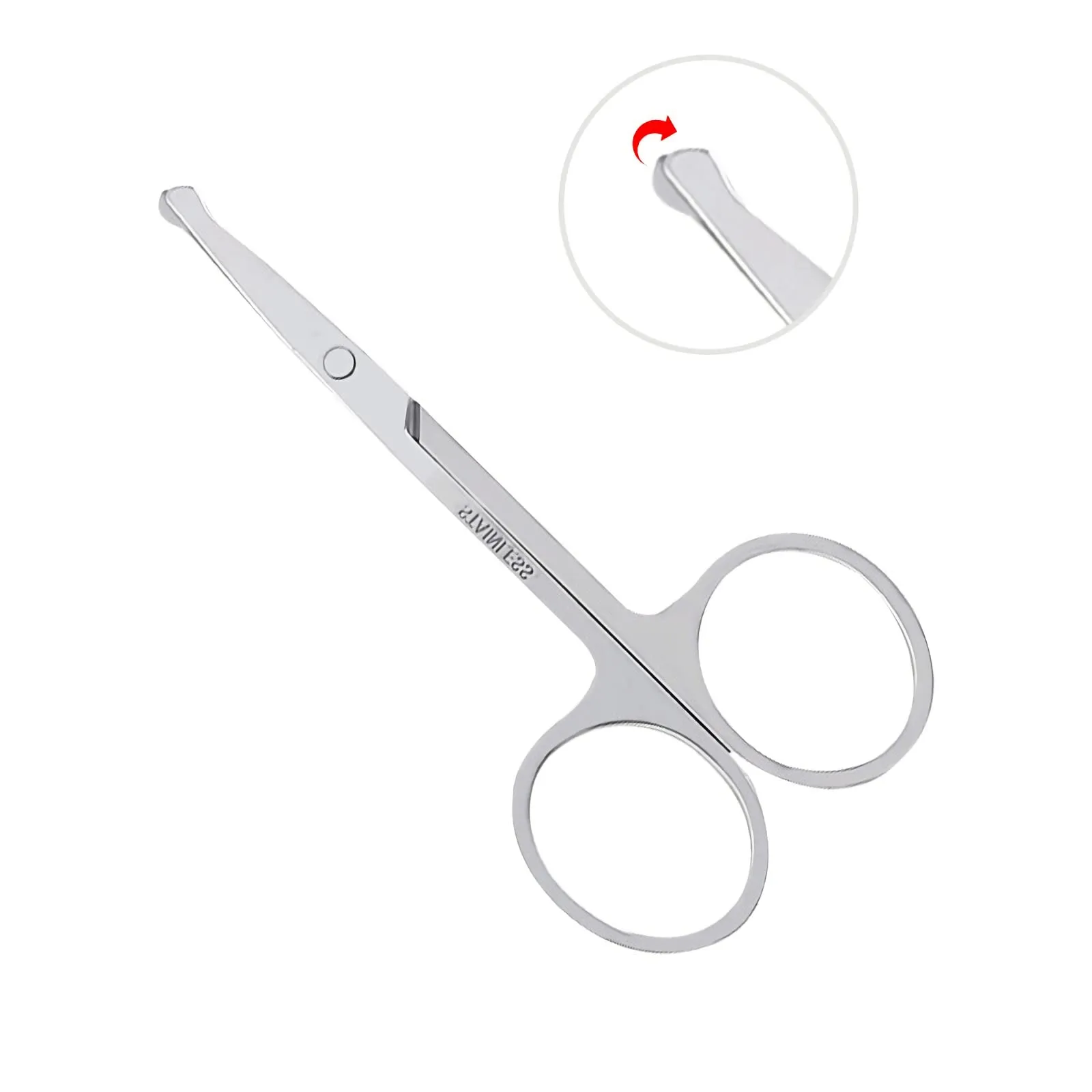 ABMRO 3pcs Small Eyebrow Scissors and Nose Hair Scissor, Beard Moustache Eyelash Nail Trimmer Facial Hair Grooming Scissors for Man and Woman