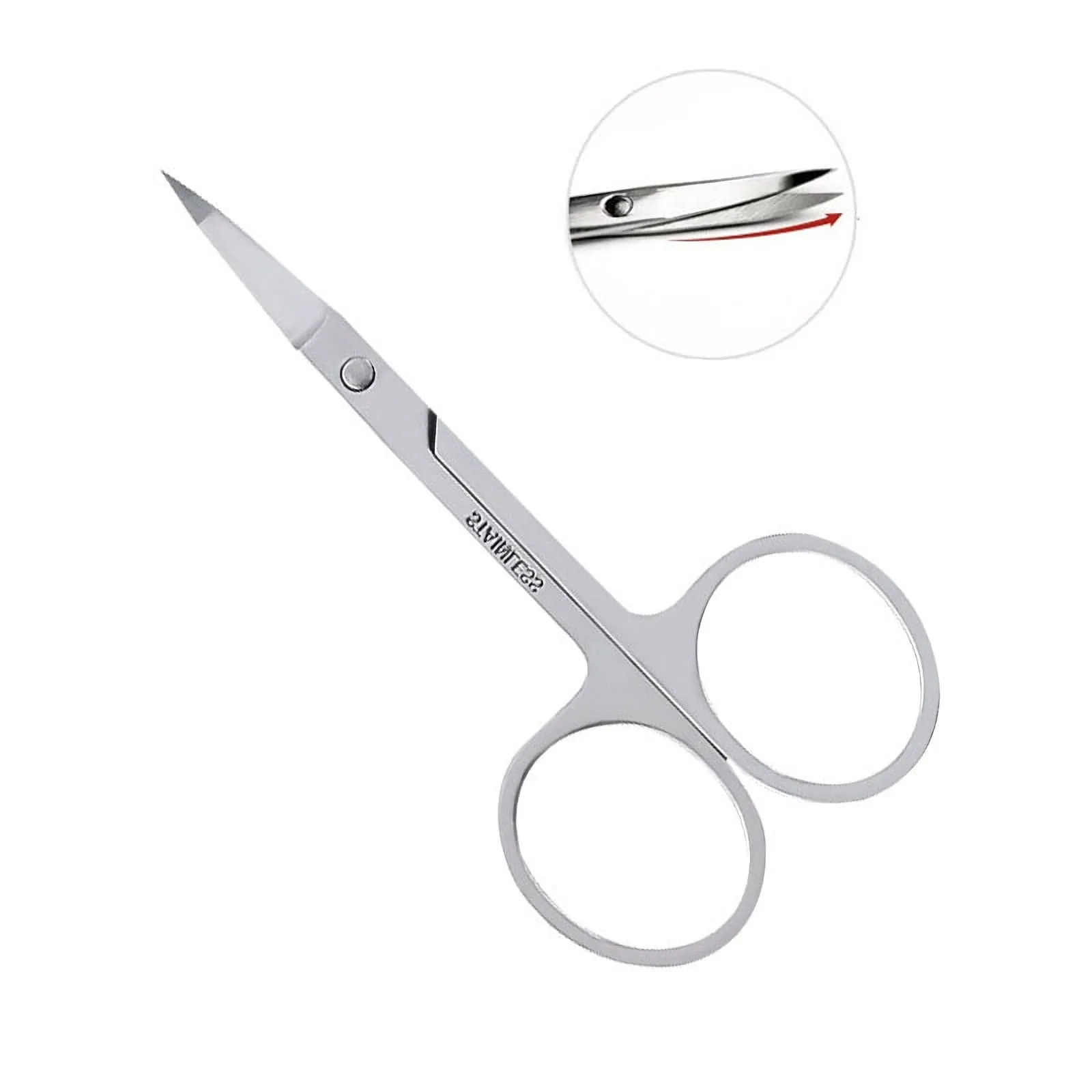 ABMRO 3pcs Small Eyebrow Scissors and Nose Hair Scissor, Beard Moustache Eyelash Nail Trimmer Facial Hair Grooming Scissors for Man and Woman