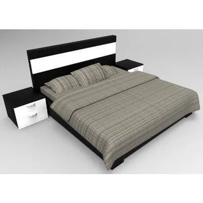 Adelia Series; 6 x 6 Feet Bed frame (Black and White)