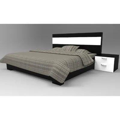 Adelia Series; 6 x 6 Feet Bed frame (Black and White)
