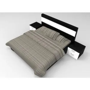 Adelia Series; 6 x 6 Feet Bed frame (Black and White)