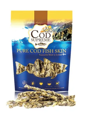 Alps Natural Cod Supreme Codfish Braids Dog Treat 125g