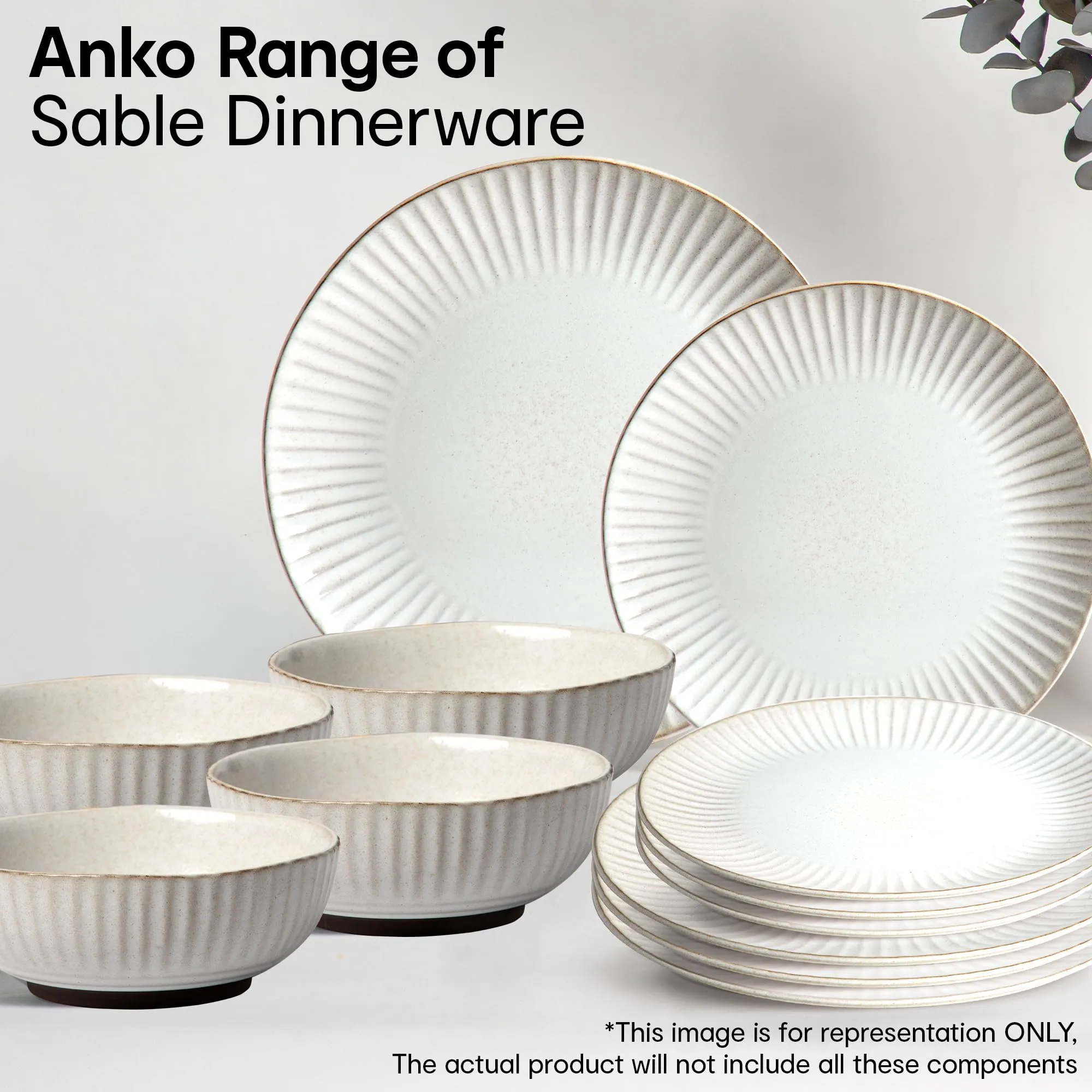 Anko 6" Sable Stoneware Bowls - Set of 6 | Lightweight Daily Use Premium Crockery for Dining Table Ideal for Serving Soup, Salad, Dessert | Designer Bowls for Home, Kitchen, Restaurant | Beige/Grey