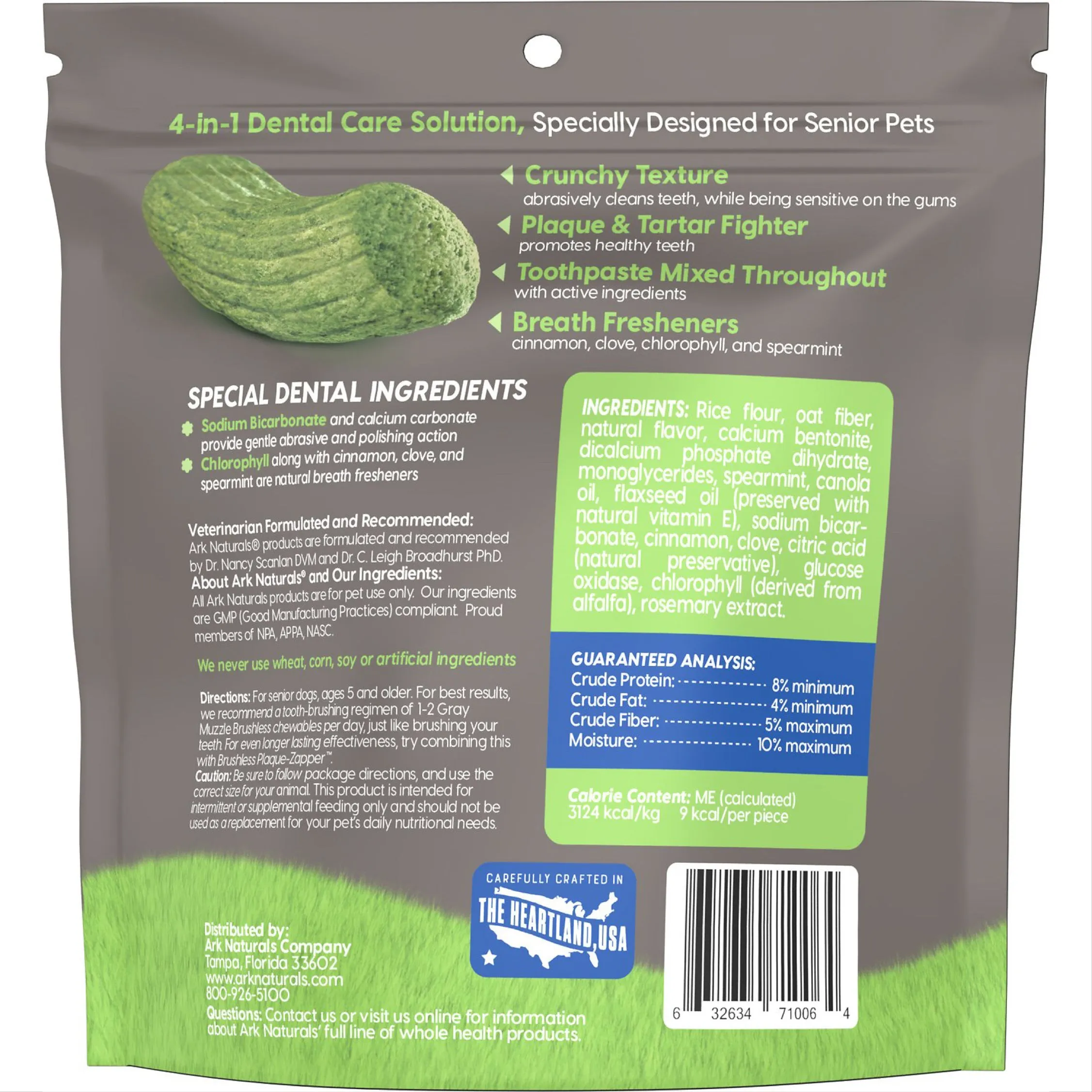 ark naturals brushless toothpaste dental chews for senior dogs