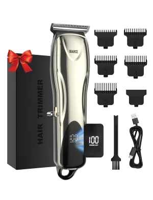 BIARCE Cordless Hair Trimmer for Men,Professional Hair Clippers Barber Haircutting kit, Zero Gapped USB Rechargeable Edgers Clippers Wireless Electric Beard Trimmer with 5 Limit Combs