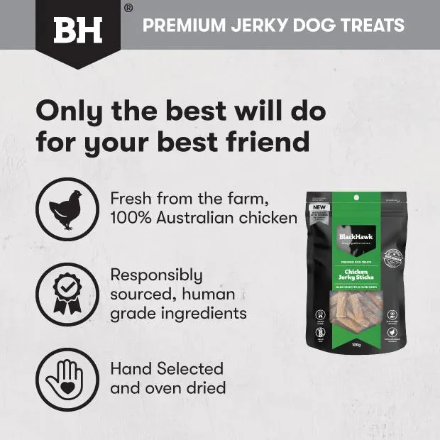 Black Hawk Dog Treats Chicken Jerky Sticks 100g