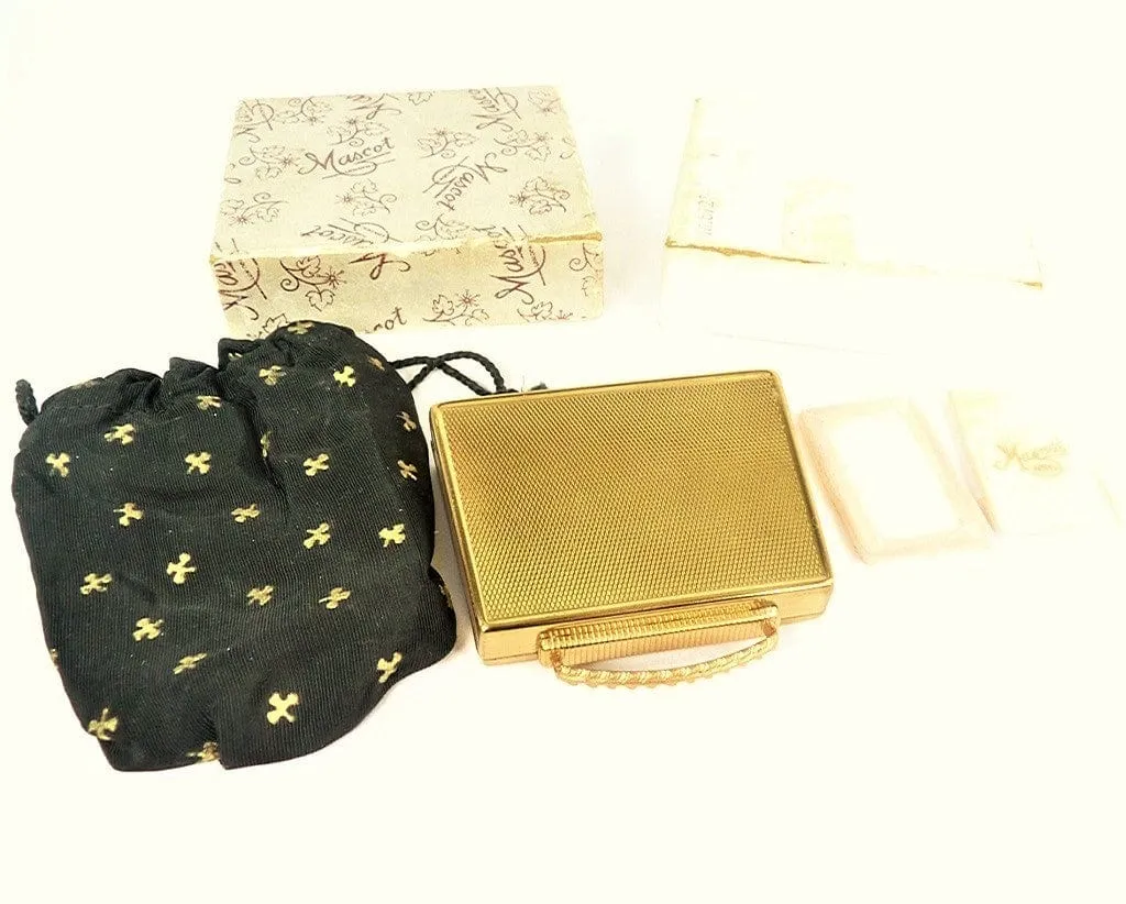 Boxed 1950s Mascot Handbag Shaped Musical Powder Compact