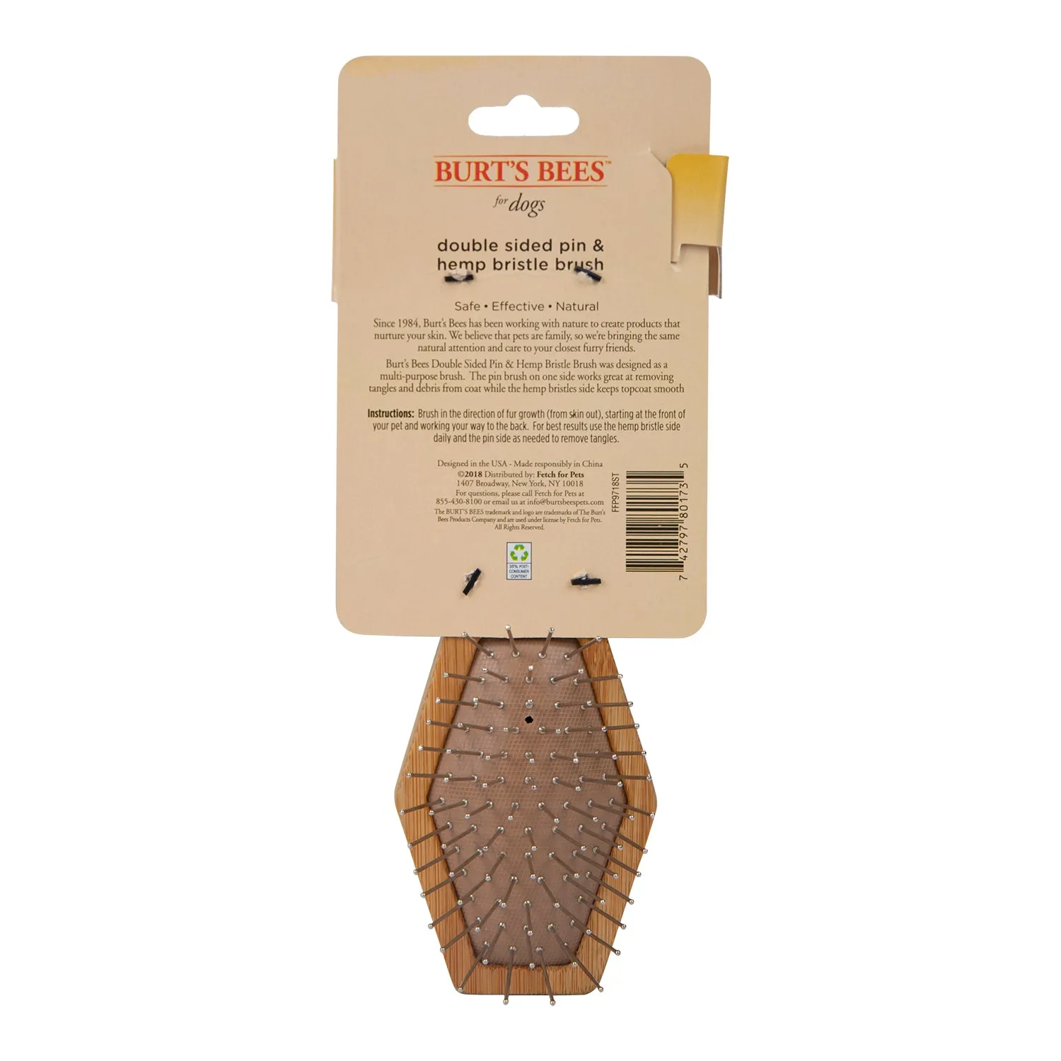 Burt's Bees Double Sided Pin & Bristle Brush