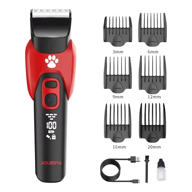 Canine Hair Clippers with Adjustable Comb Attachments