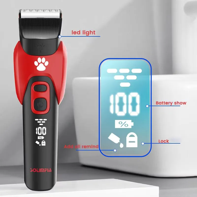 Canine Hair Clippers with Adjustable Comb Attachments