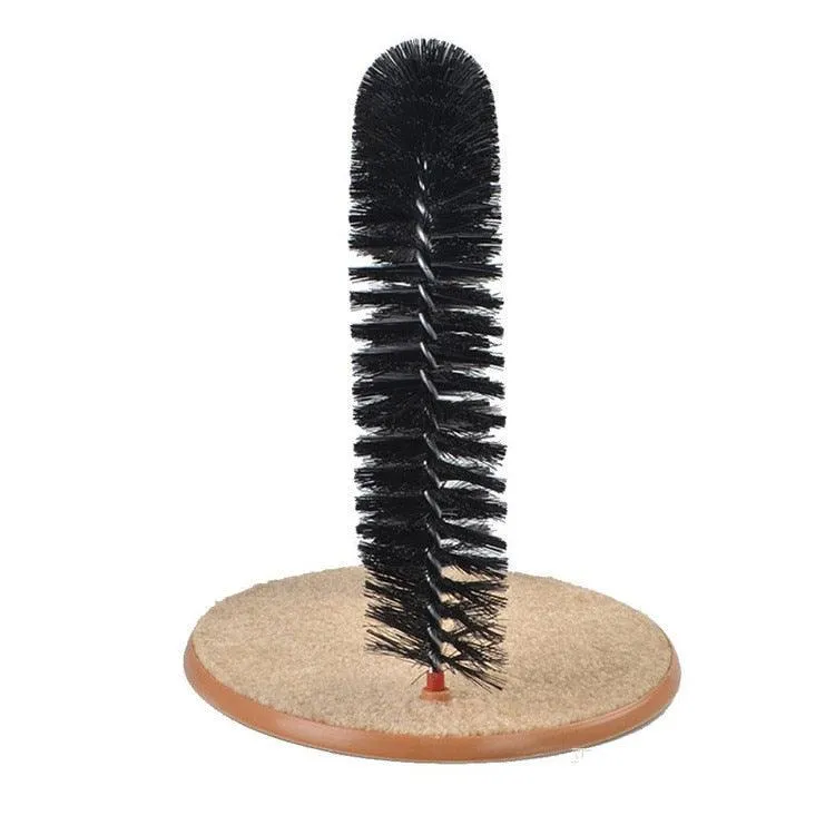 Cat Self Groomer Arch Round Fleece Base Toy