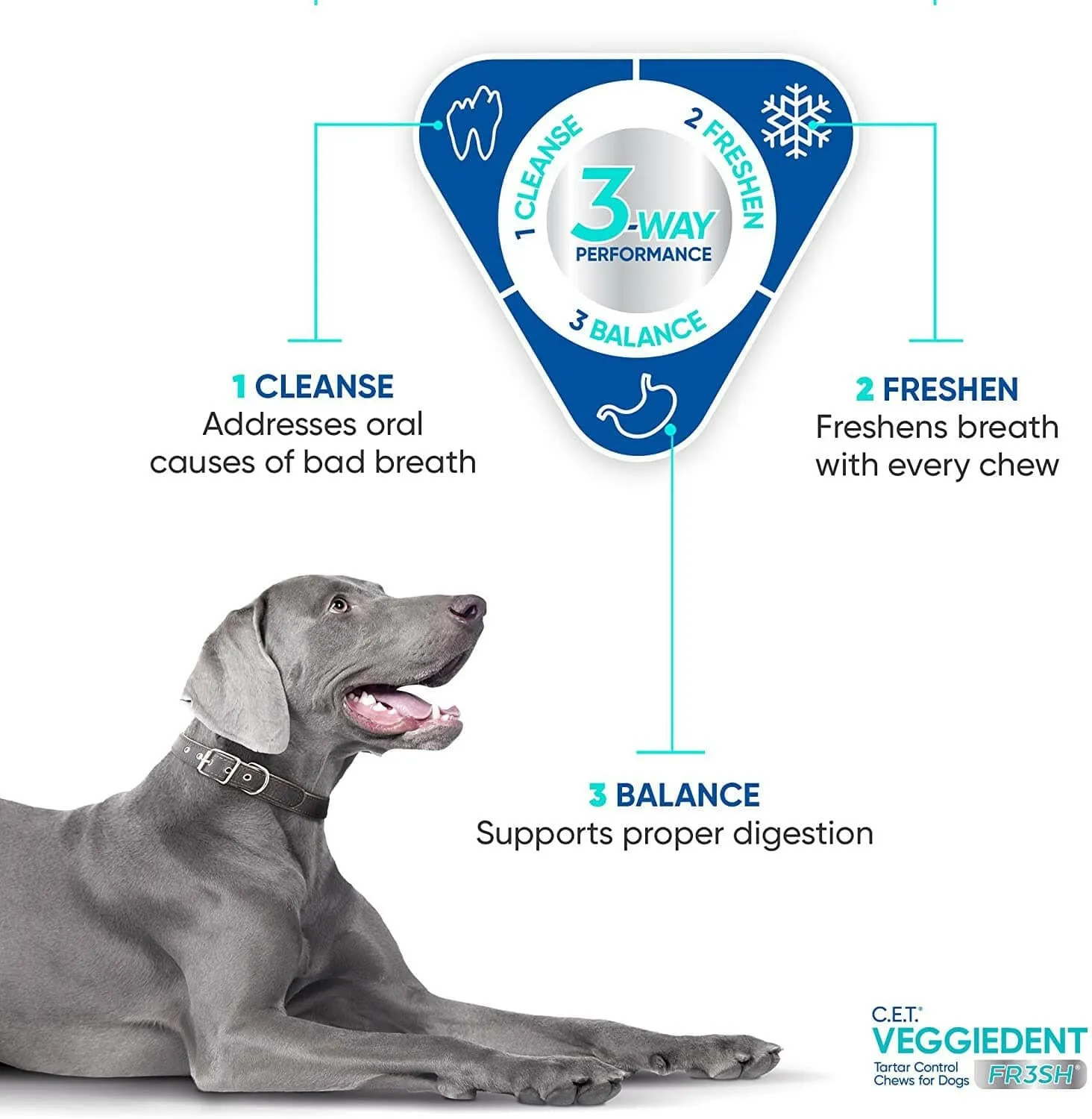 C.E.T. VeggieDent Fr3sh for Medium Dogs