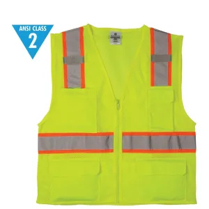 Class 2 Ultra-Cool Multi-Pocket Vest - Lime - Medium