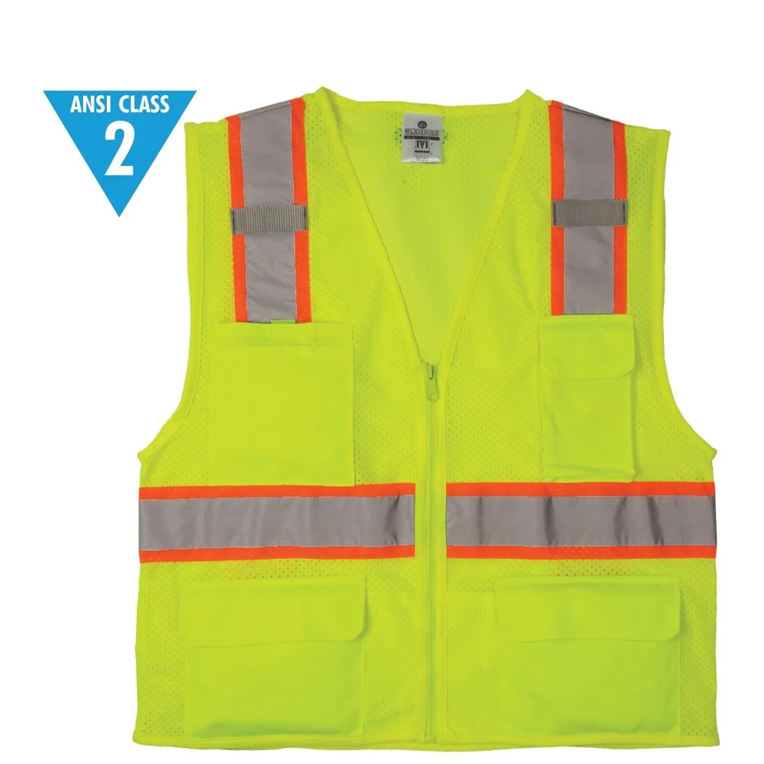Class 2 Ultra-Cool Multi-Pocket Vest - Lime - Medium