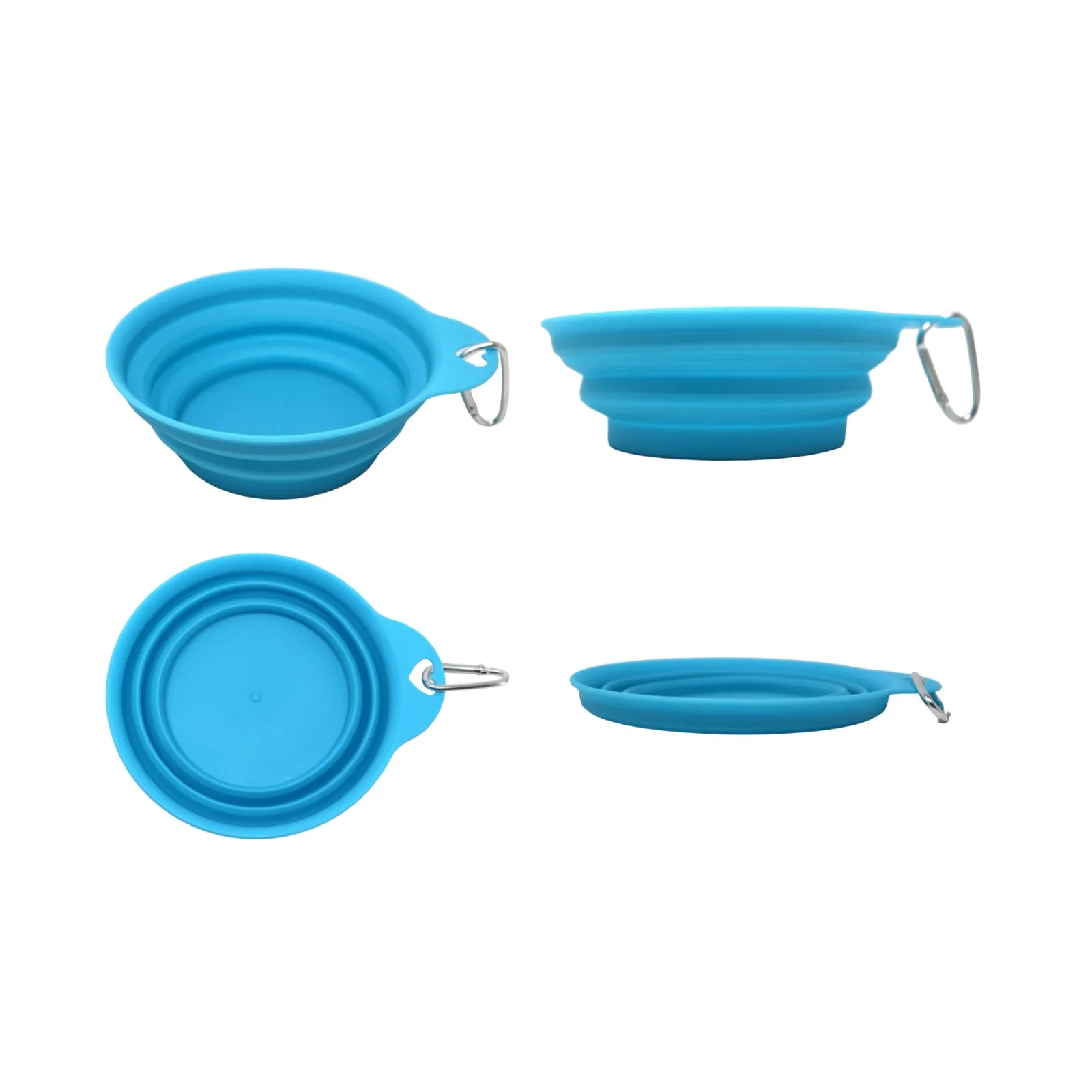 Collapsible Pet Bowl With Clip 15cm - Assorted