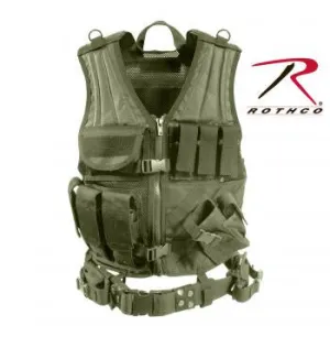 Cross Draw MOLLE Tactical Vest Olive Drab