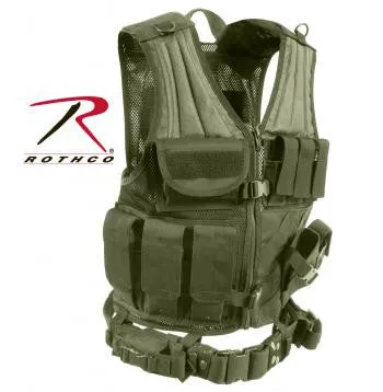 Cross Draw MOLLE Tactical Vest Olive Drab