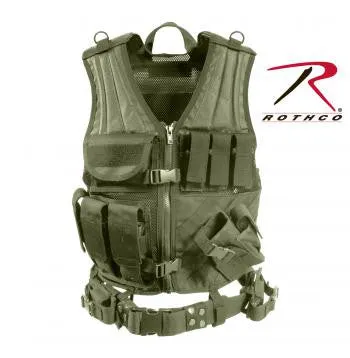 Cross Draw MOLLE Tactical Vest Olive Drab