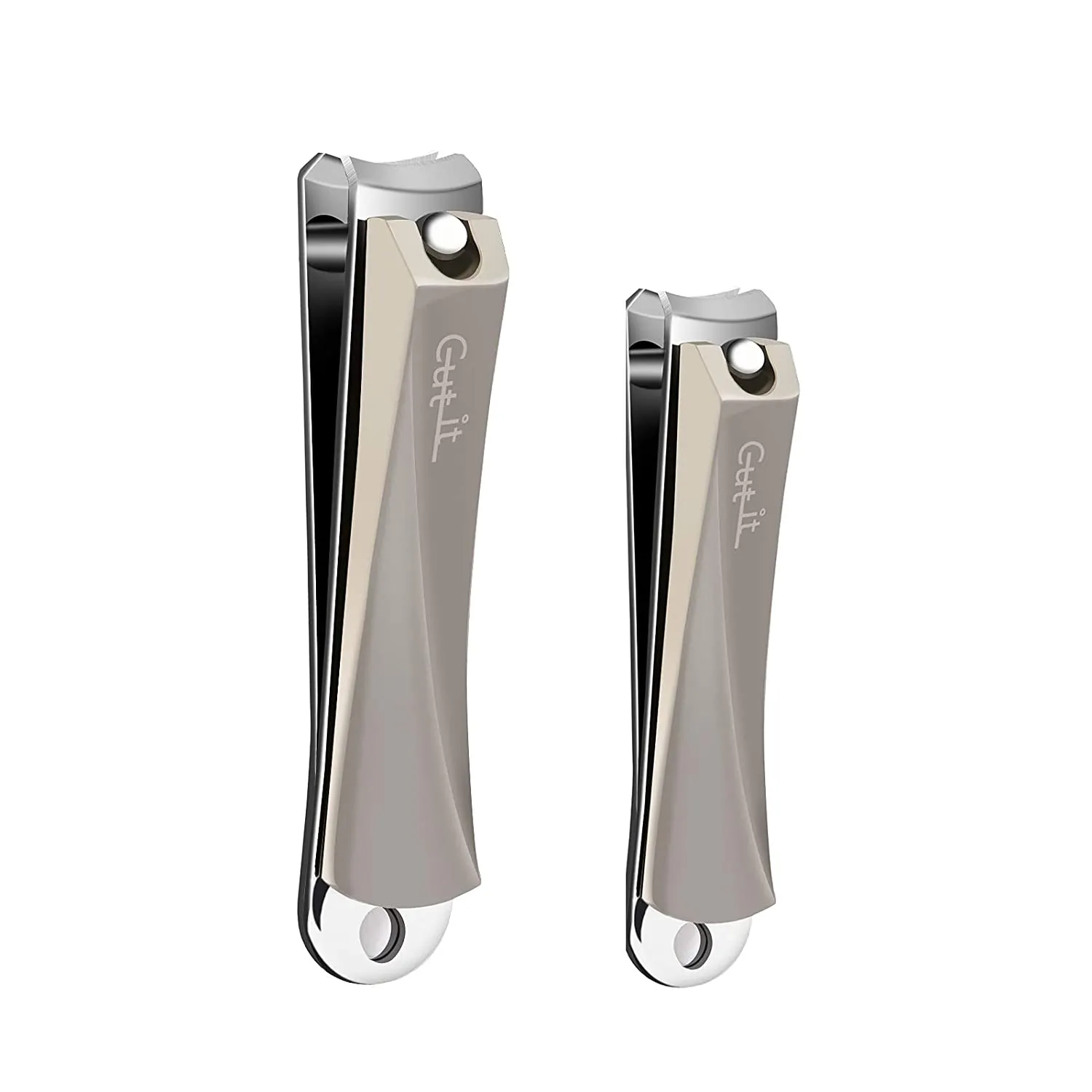 Cut IT Fingernail and Toenail Clippers Precise Stainless Steel Nail Clippers Set, Professional Ultra Sharp Edges Curved Blade Nail Cutters for for Men & Women, No Splash Nail Trimmer for Thick Nails