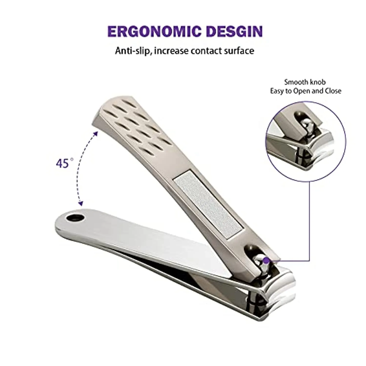 Cut IT Fingernail and Toenail Clippers Precise Stainless Steel Nail Clippers Set, Professional Ultra Sharp Edges Curved Blade Nail Cutters for for Men & Women, No Splash Nail Trimmer for Thick Nails