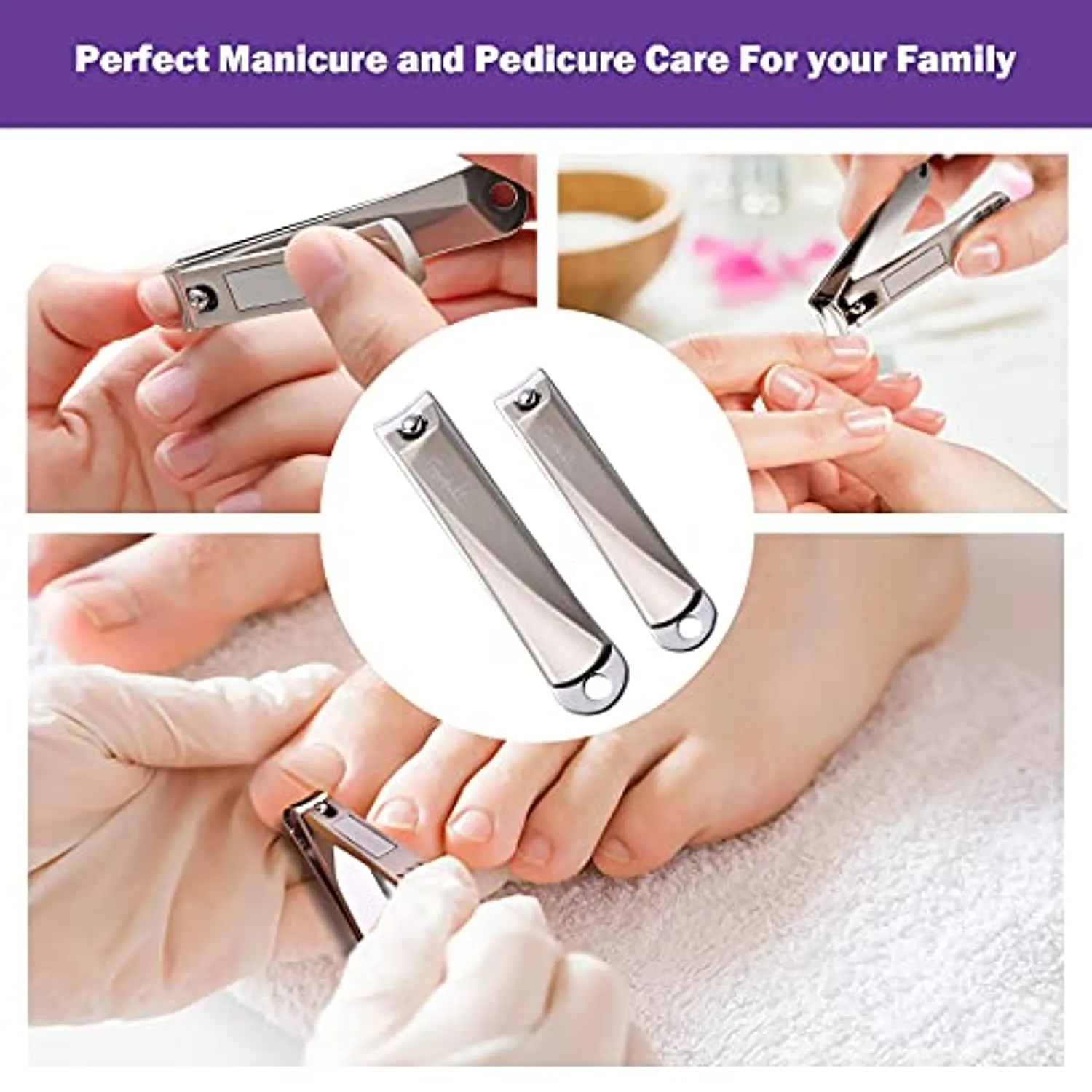 Cut IT Fingernail and Toenail Clippers Precise Stainless Steel Nail Clippers Set, Professional Ultra Sharp Edges Curved Blade Nail Cutters for for Men & Women, No Splash Nail Trimmer for Thick Nails