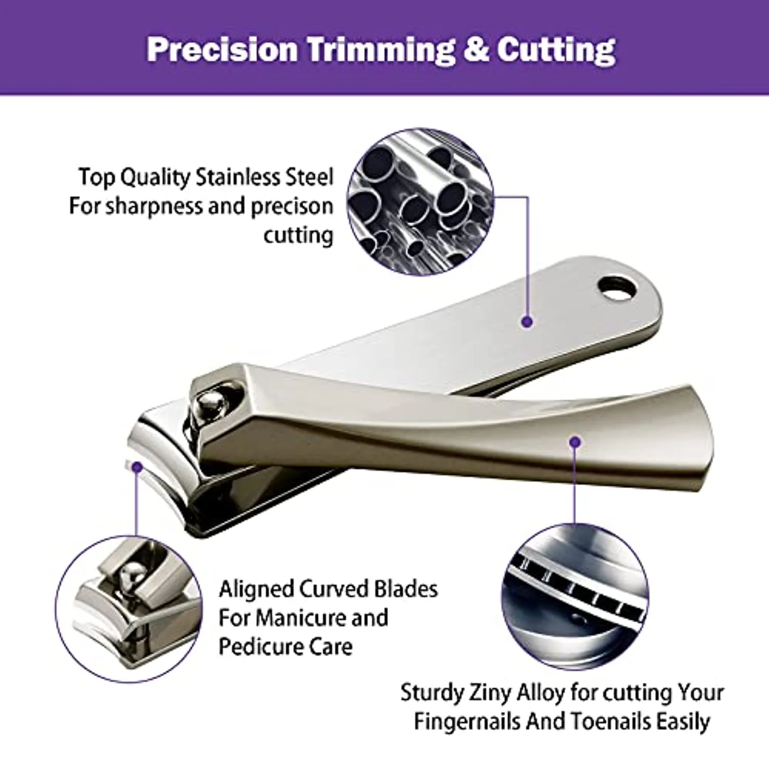 Cut IT Fingernail and Toenail Clippers Precise Stainless Steel Nail Clippers Set, Professional Ultra Sharp Edges Curved Blade Nail Cutters for for Men & Women, No Splash Nail Trimmer for Thick Nails