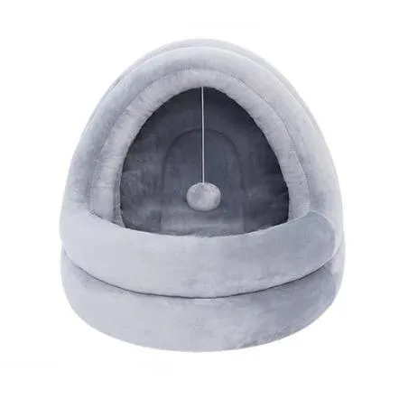 Deluxe Cat Cave Bed - Drop Down Ball
