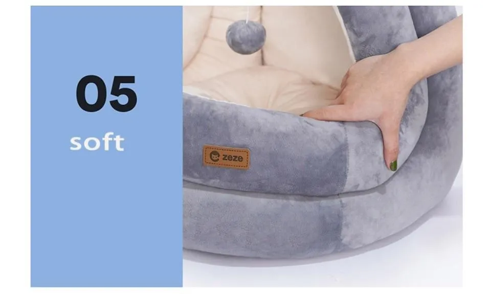 Deluxe Cat Cave Bed - Drop Down Ball