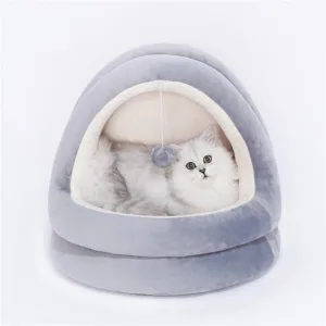 Deluxe Cat Cave Bed - Drop Down Ball