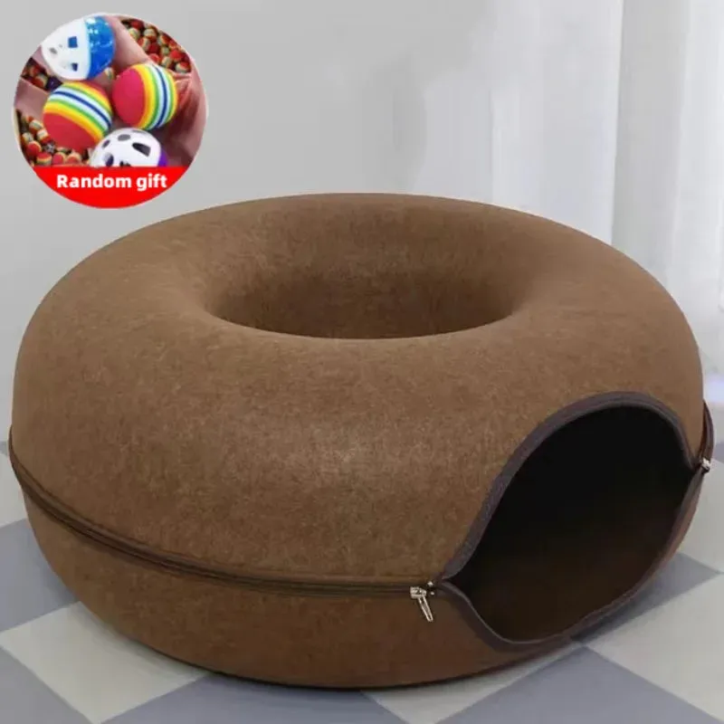 Donut Cat Bed & Tunnel Interactive Playhouse