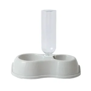 Dual Pet Bowl with Automatic Drinking and Feeding System for Dogs and Cats