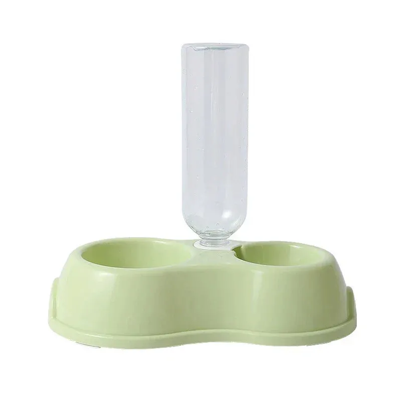 Dual Pet Bowl with Automatic Drinking and Feeding System for Dogs and Cats