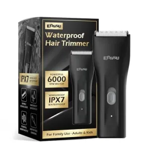ENSSU Cordless Hair Clippers for Men - Waterproof Beard Trimmer with Ceramic Blade, Rechargeable Electric Hair Cutting Kit for Adults and Kids, Black