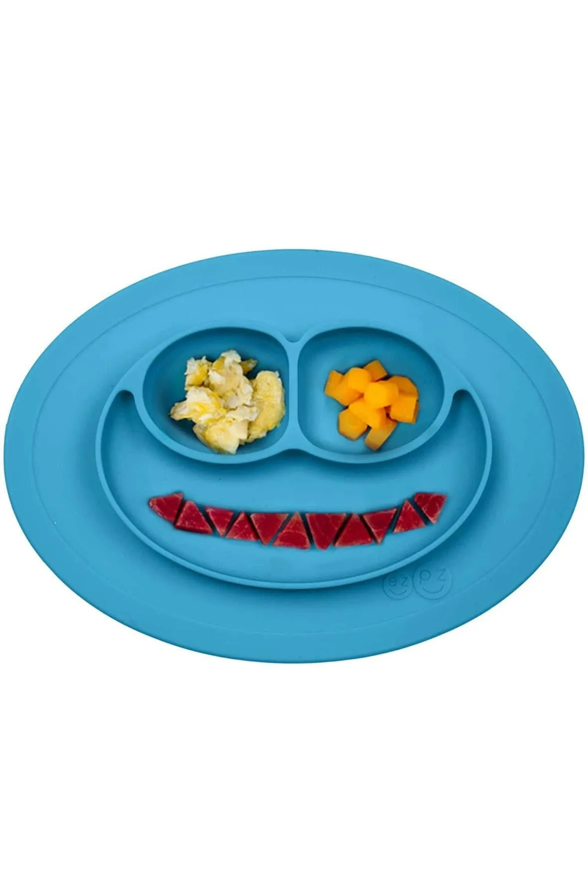 ezpz Mini Mat Silicone Suction Plate with Built (Blue)