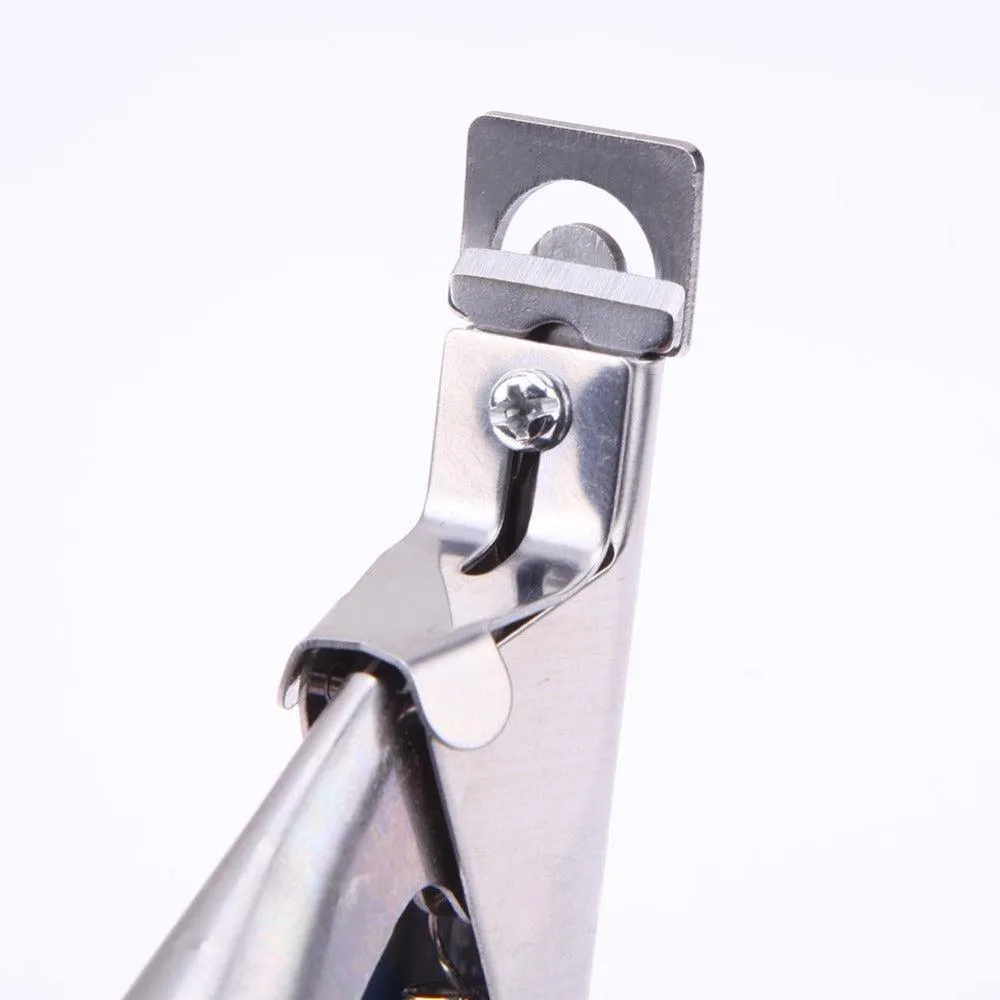 False Nail Clipper Cutter Stainless Steel Blue Acrylic UV Gel Manicure Tool