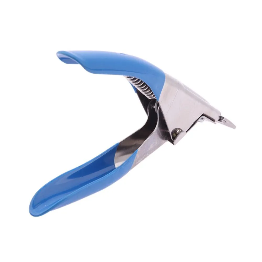 False Nail Clipper Cutter Stainless Steel Blue Acrylic UV Gel Manicure Tool