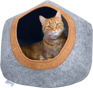 Felt round and Cozy Cat Bed, Gray