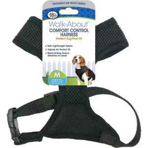 Four Paws Comfort Control Dog Harness, Black, Medium