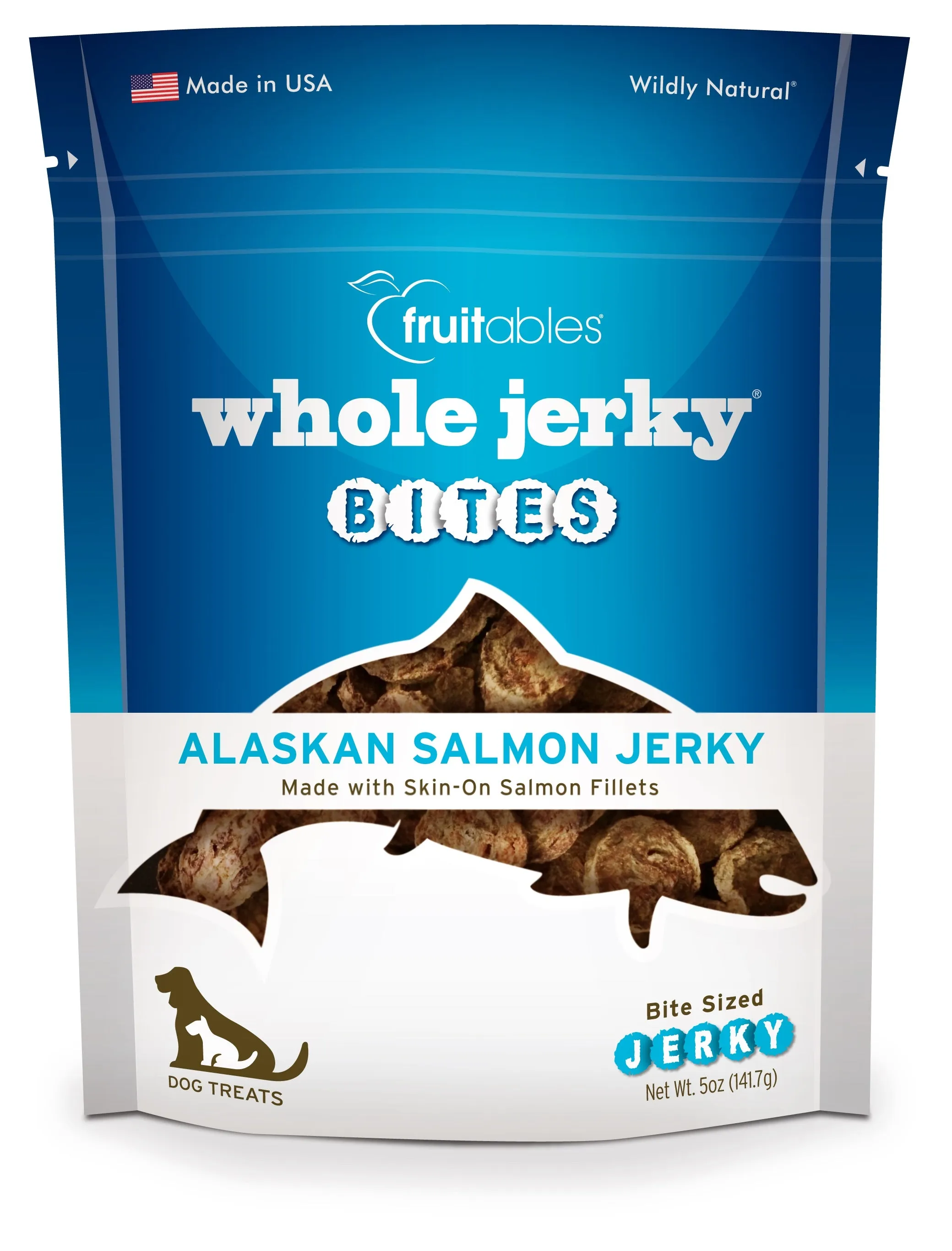 Fruitables Whole Jerky Bites Alaskan Salmon Jerky Dog Treats 5oz