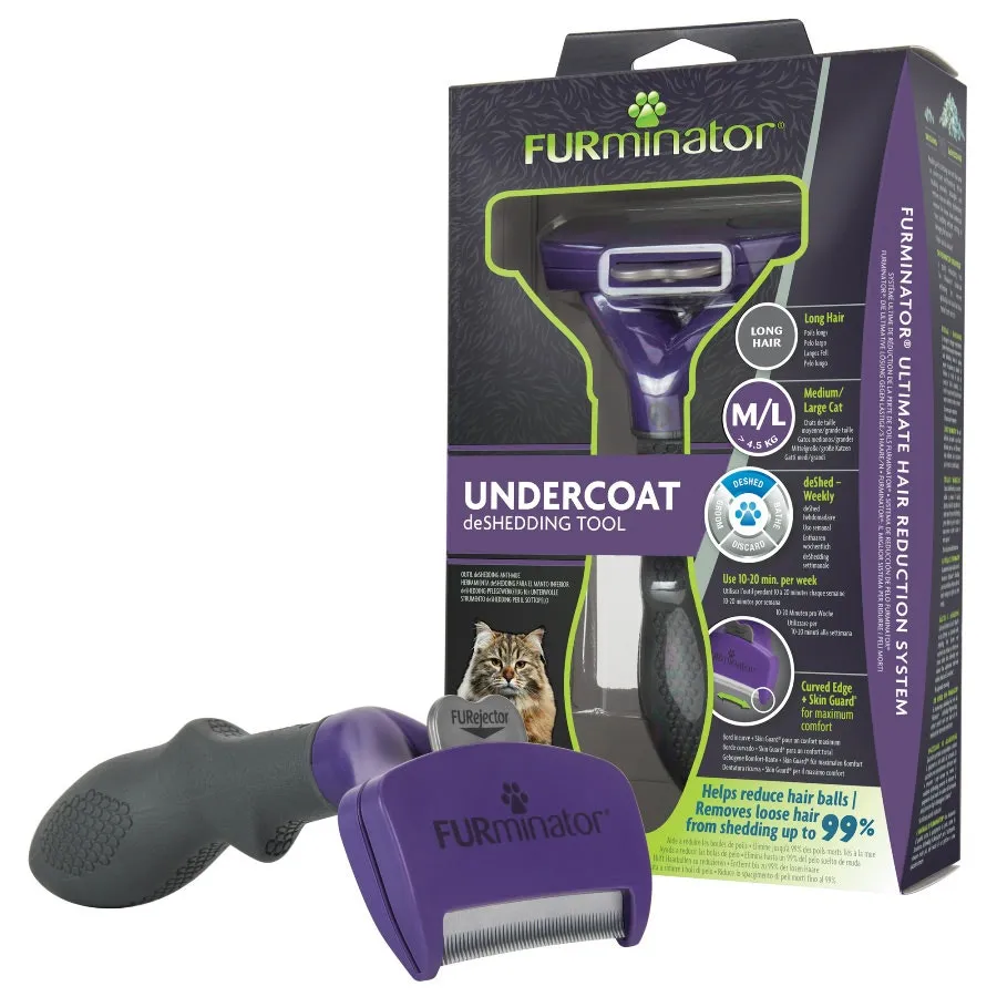 FURminator Cat Undercoat Deshedding Tool Long Hair Medium/Large