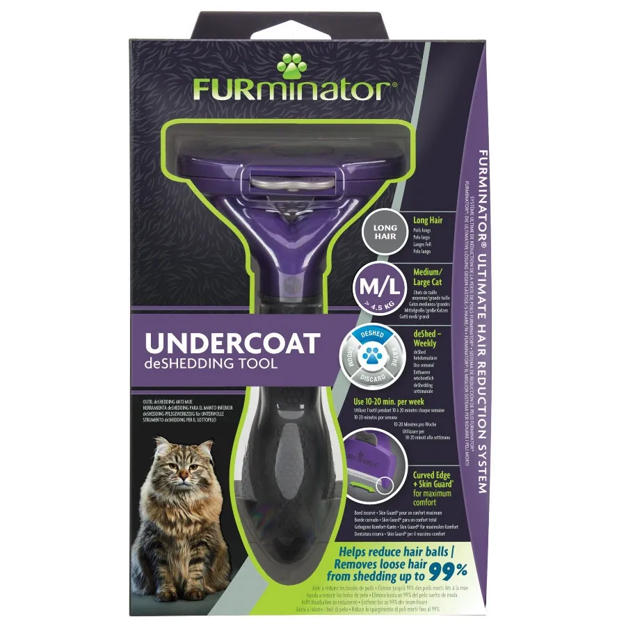 FURminator Cat Undercoat Deshedding Tool Long Hair Medium/Large